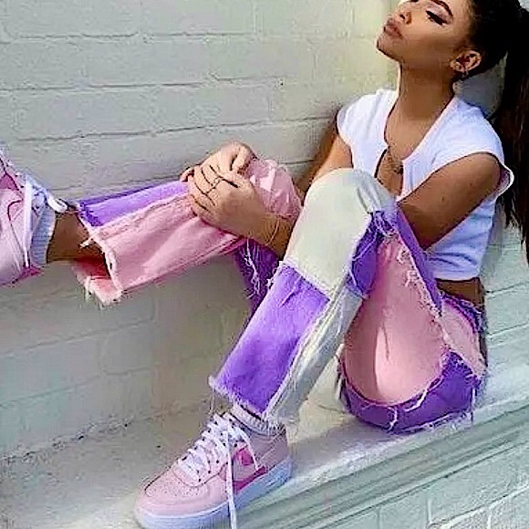 Jaded London Pastel Patchwork Boyfriend Fit Jeans - Picture 6 of 16